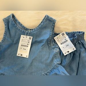 Zara girls size 4/5 soft denim matching set!